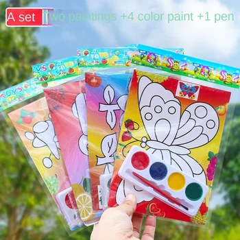 DIY Cartoon Farbe Färbung Graffiti Malerei Kinder Geburtstag Kindergarten Party Geschenk Zurück zur Schule