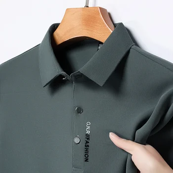 Herren-Poloshirt, kurzärmelig, einfarbig, atmungsaktiv, bequem, elastisch, Top, Neuheiten, lässiger