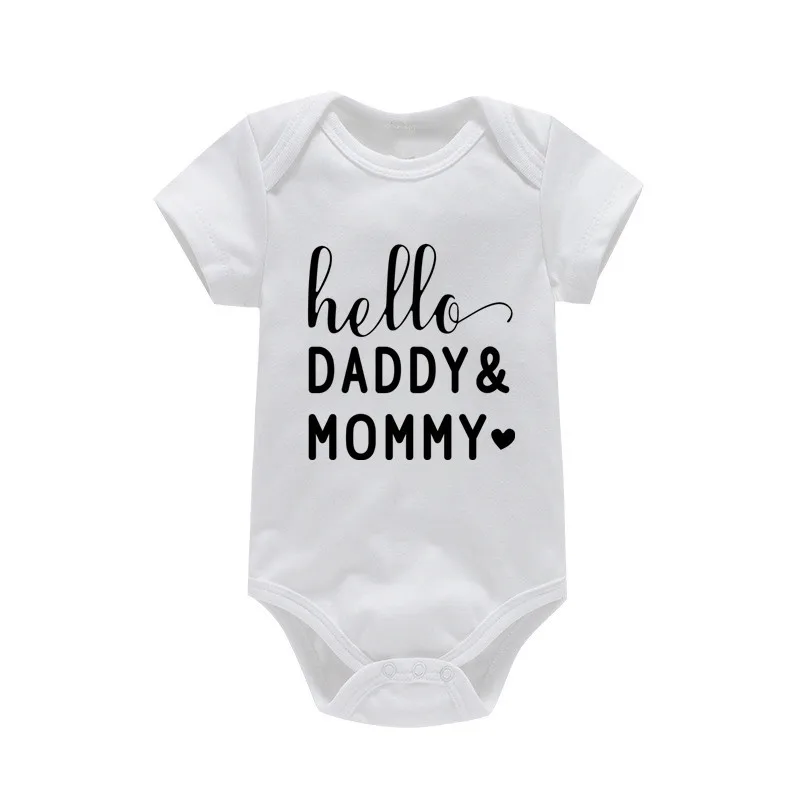 100% Baumwolle Baby Jungen Mädchen Stram pler Kurzarm lustige – Bild 5