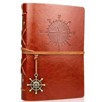 Retro-Notizbücher und Tagebücher, Agenda-Ordner, Skizzenbuch, Leder, weicher Einband, 14 x 10 cm