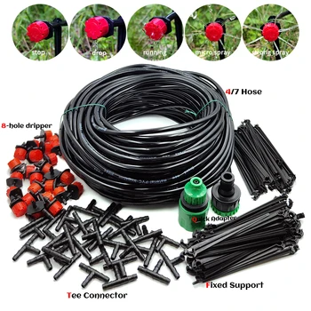Gewächshaus 10M-30M DIY Tropfbewässerungssystem Automatische Bewässerung Gartenschlauch Micro Drip