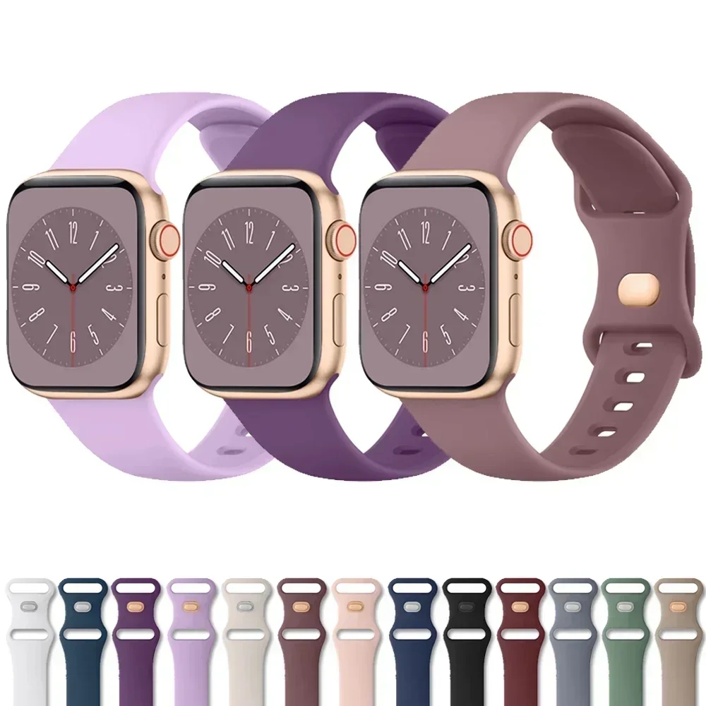 Weiches Silikonarmband für Apple Watch 10, 9, 8, 7, 6, 5, 4