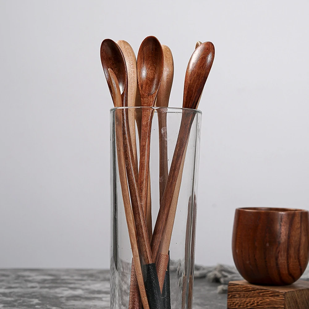 Holz löffel zum Kochen Honig Server Tee Kaffee Rühr löffel – Bild 3