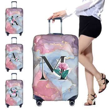 Reisekoffer-Set, geeignet für 18-32 Zoll Stretch-Stoffbezüge, Reisezubehör, Gepäckbezüge, Whitemarble-Serie