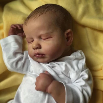 19 Zoll realistische, fertiggestellte Bebe Reborn Silikon-Vinyl-Stoffkörperpuppe LouLou, handgefertigtes