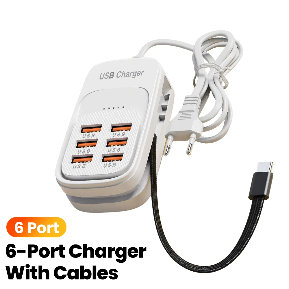 Desktop-Ladestation 6-in-1 mit USB-C PD, USB-A und Steckdose – Bild 2