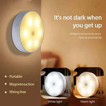 Bewegungsmelder-Licht, LED-USB-Nachtlichter, wiederaufladbare Lampe für Schlafzimmer, Treppe, Flur