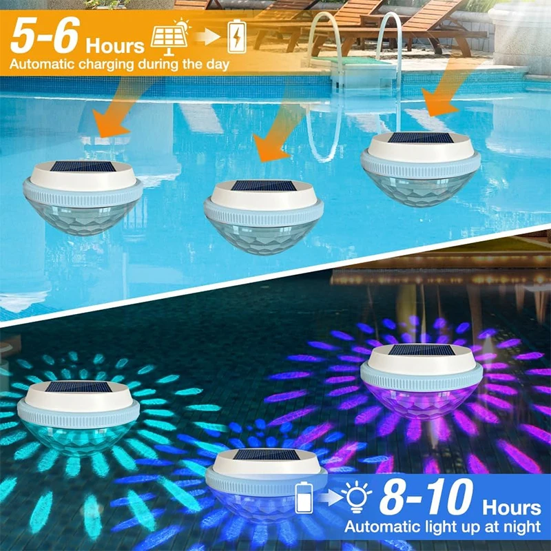 Solar-Schwimmbeleuchtung für Pools, 7 Farbwechselnde – Bild 3