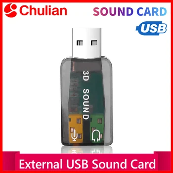 Externe USB-Soundkarte, 3D-Audio-Headset-Mikrofon-Adapter für PC-Desktop, Unterstützung für dreidimensionales