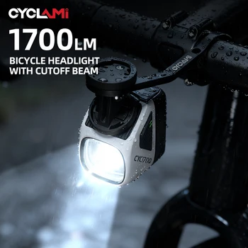 CYCLAMI CYC1700 Kabelloses Ferngesteuertes Fahrrad-Frontlicht mit Hoher Helligkeit, Abblendlicht, 4000mAh