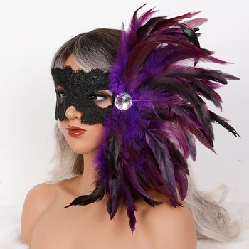 Karneval Gothic Feder Half Face Performance Dance Ball Auge Spitze Maske Party Kostüm Mehrere Stile Zubehör