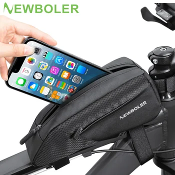 NEWBOLER Fahrradtasche, 1,2 l, tragbarer Rahmen, Vorderrohr, Fahrradtasche, MTB, Rennrad, Gepäcktasche, große