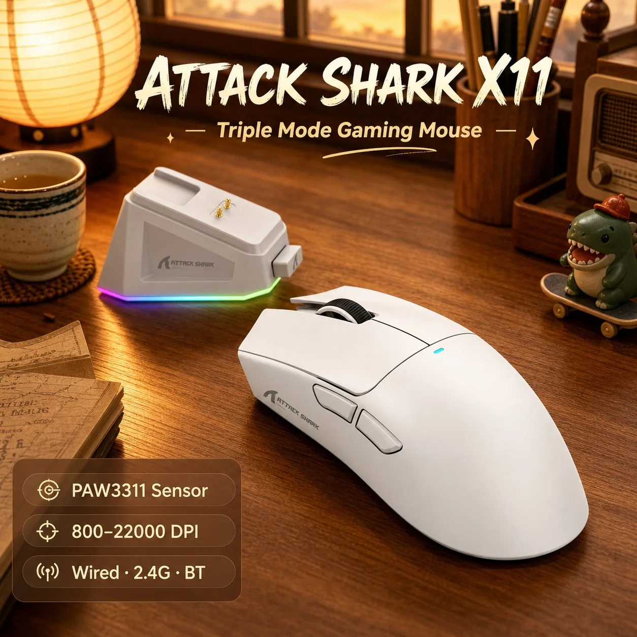 Attack Shark X11 X11SE Kabellose Gaming-Maus, 3 Modi