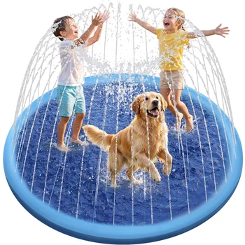 100/150/200cm Sommer-Haustier-Schwimmbecken, aufblasbare Wassersprinkler-Matte, kühlende Spielmatte
