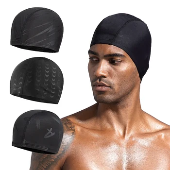 Nylon-Badekappe für Männer und Frauen, wasserdichte, elastische Badekappen, schützen Sie Ihre Ohren