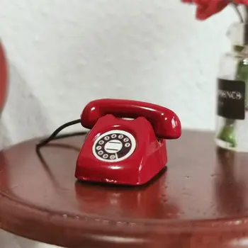 Retro Mini festes Telefon antike Puppenhaus Miniatur Simulation Mini Telefon Modell Wohn möbel Dekor Kinder so