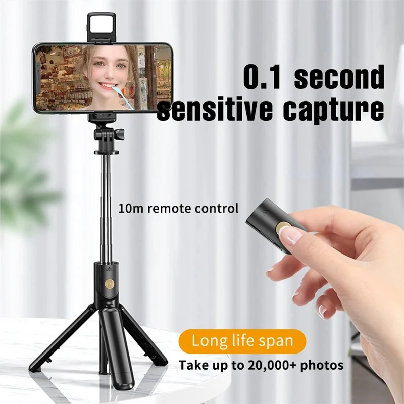 Selfie-Stick Kabelloses Stativ mit Licht – Bild 2