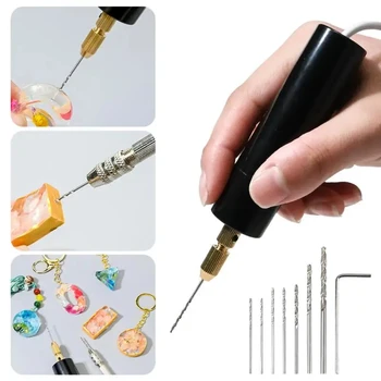 Handlicher Mini-Elektrobohrer, DIY-Elektro-USB-Bohrer für Epoxidharz, Schmuckherstellung, Holzbearbeitung
