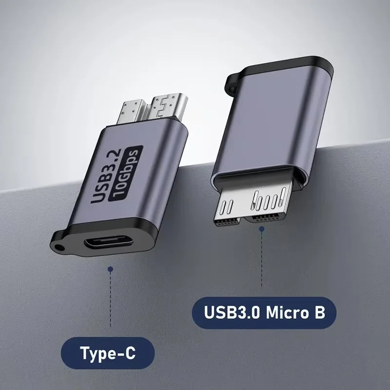 USB-C Buchse auf Micro-B 3.0 Stecker, Adapter für Festplatten – Bild 2
