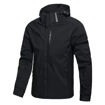 Wasserdichte Regenjacke für Herren, leichte Außenjacke mit Kapuze, Outdoor-Regenmantel, Wandern, winddichte