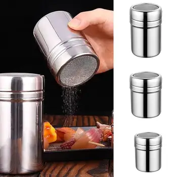 Edelstahl Streuen Pulver Zuckerguss Zucker Kakao Zucker Schokolade Mehl Staubwedel Shaker Werkzeug Gewürz