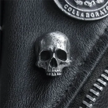 Personalisierte Schädel Kopf Kreuz Schwert Broschen Für Frauen Männer Vintage Gothic Metall Geister Kopf