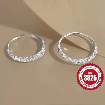 Reine silberne Ohrringe für Frauen, mattierte, funkelnde Sternkreis-Ohrringe, Schmuckgeschenke