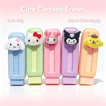 Cartoon-Radiergummi mit Einziehfunktion, Kawaii Rosa Hasen-Design, Push-Pull-Radierer, Schülerbedarf