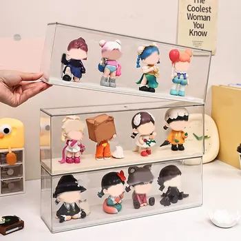 Transparente Puppen-Vitrine, staubdichte Aufbewahrungsbox für Sammlerstücke, Puppen