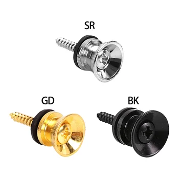 Metall Gitarre Strap Taste Band Befestigung Pin Mit Befestigungs Schraube Gitarre Strap Lock Knob (2 Stück)
