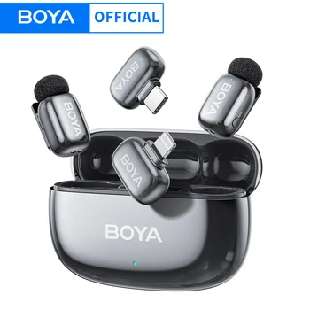 BOYA Mini 2 Wireless Lavalier-Mikrofon AI Rauschunterdrückung Mini-Mikrofon für iPhone 6-14/15-17 USB-C