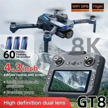 GT8 Drohne 8K Professionelle Doppelkamera GPS FPV Bürstenloser Motor Optischer Fluss Schwebefunktion Faltbarer