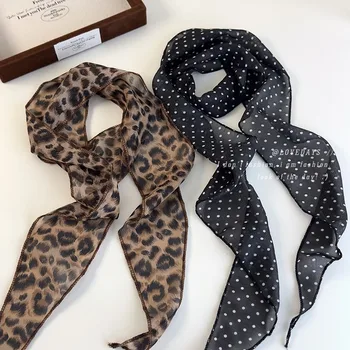 K-Style Animal Print Polka Dot Schal Gürtel Boho Haarband TikTok Viral Frühling Sommer Satin Accessoires