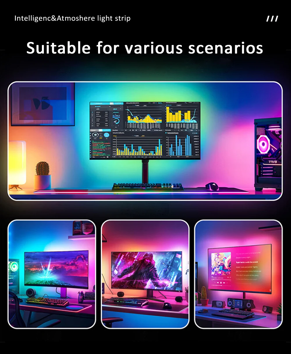 24-34 Zoll USB PC LED Streifen Lichter Computer Sync Licht – Bild 6