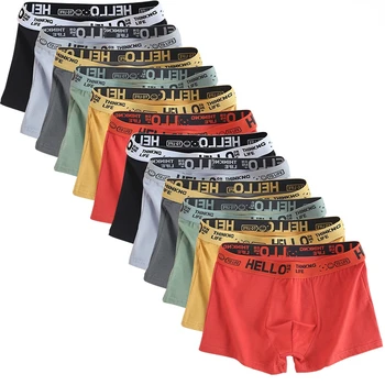 Set Herrenunterwäsche, Baumwollunterhosen für Männer, reine Herren-Slips, atmungsaktive Boxershorts (6 Stück)