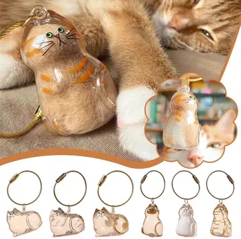 Katzenfell-Gedenkanhänger aus Kunstharz, Andenkenkapsel für Tierhaare, tragbarer Schlüsselanhänger, Anhänger