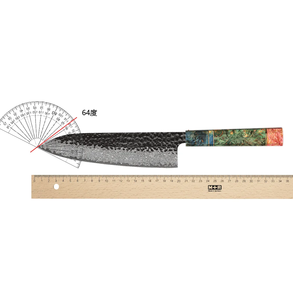 Japanisches Küchenmesser, handgefertigt, geschmiedeter – Bild 4