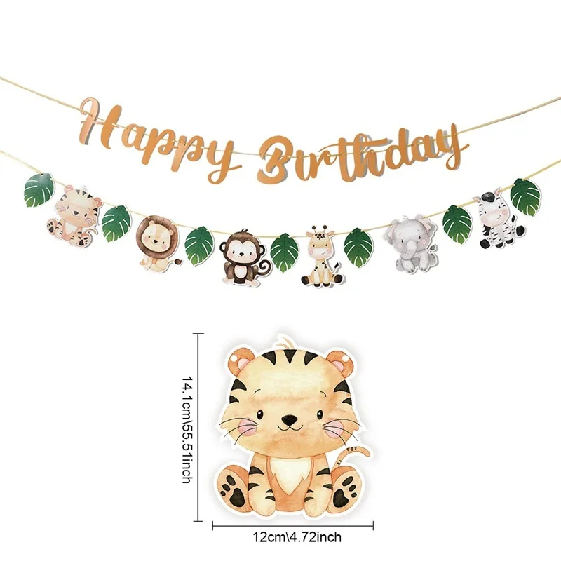 Dschungel Party Banner Girlande Hängende Wirbel Dekor – Bild 2