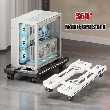CPU-Ständer, verstellbare Halterung, PC-Halter, Wagen, mobiler Computer-Turmständer mit rollenden Lenkrollen