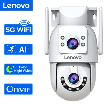 Lenovo 4K WiFi Überwachungskamera 5G Wifi Outdoor Dual Lens PTZ IP Kameras Auto Tracking Audio Video ONVIF