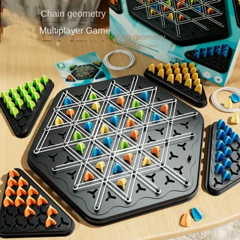 Dreiecksketten-Gummiband-Schach-Desktop-Puzzlespiel, Eltern-Kind-Interaktionsspiel für die Familie
