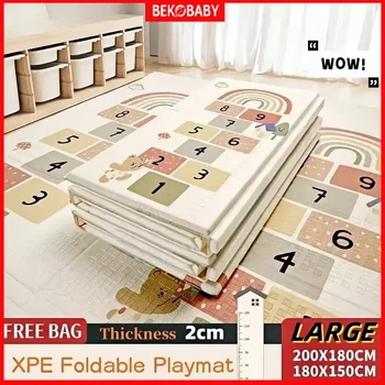 Babyspielmatte, faltbare und wasserdichte Spielmatten für den Boden, wendbare Schaumstoff-Spielmatte für Babys
