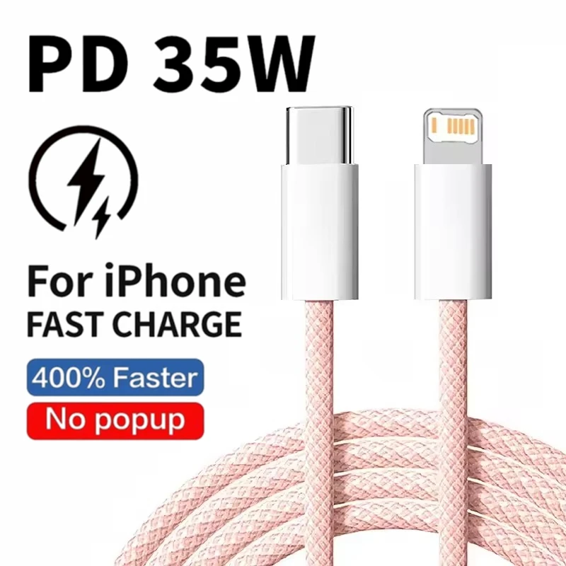 USB-C Ladekabel für iPhone 35 W PD, geflochten, 1 m oder 2 m – Bild 4