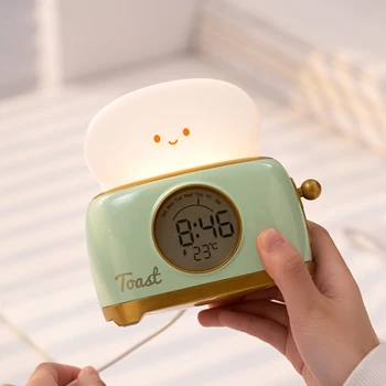 Nachtlichter Wecker Wake Up LED Nachtlicht Kreative Nachttische Schreibtischlampe Innenbeleuchtung Timing USB