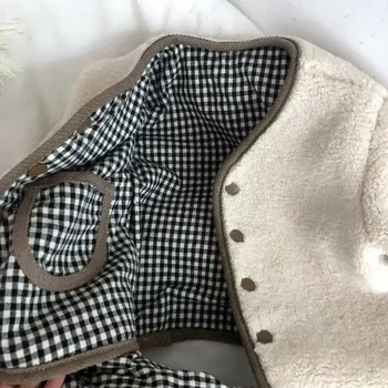 Mode Neue Herbst und Winter Warme Jacke Zwei Seiten Tragen Plaid Plüsch Jacke Kinder Jacken Winter Kleidung