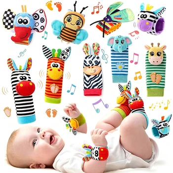 Baby Handgelenk Rasseln Socken Neugeborenen Tier Socken Kleinkinder Fuß Finder Handgelenk Strap Baby Socken