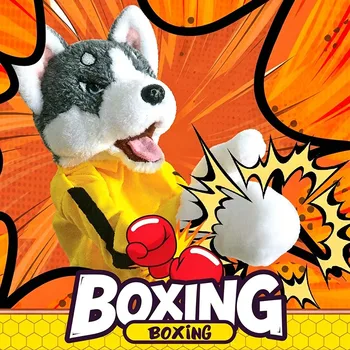 Kung-Fu-Husky-Boxpuppe, Handpuppe, Boxpuppen, Tier-Spielzeug, Husky-Handschuhe mit Geräuschen