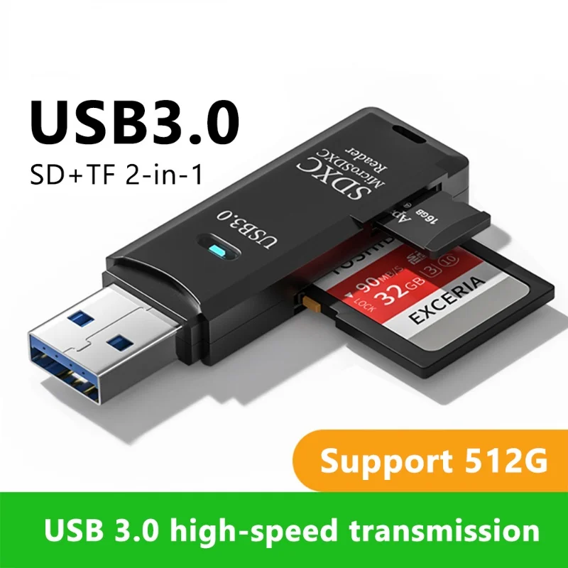 2 in 1 Kartenleser USB 3,0 Micro SD TF Kartensp eicher