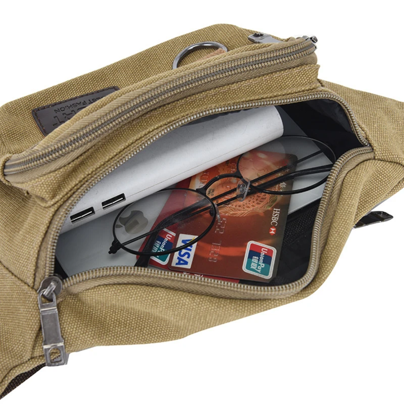 Brusttasche Canvas Hüfttasche Damen Herren Gürteltasche Mode – Bild 2