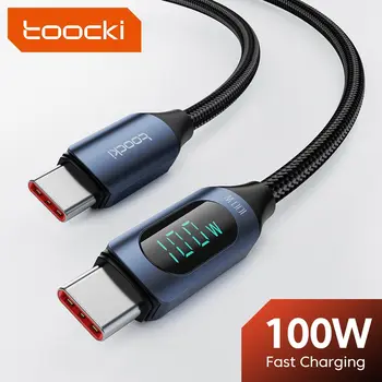 Toocki typ c zu typ c kabel 100w pd schnell ladegerät usb c zu usb c display kabel für xiaomi poco f3 realme